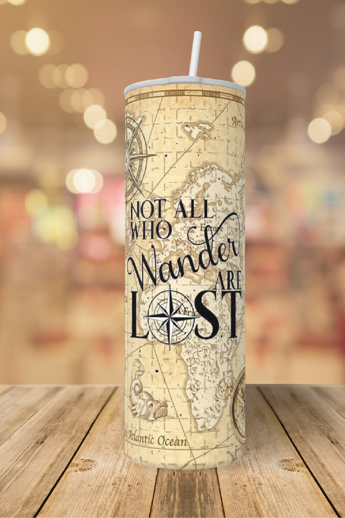 Not All Who Wander Are Lost Map 20 ounce Tumbler *388