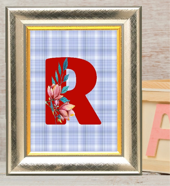 Fall Romantic Flowers Monogram Printable