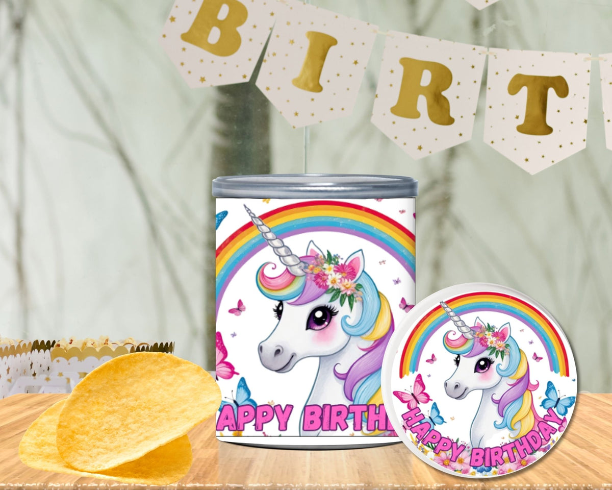 Unicorn Rainbow Pringles Labels Printable Party Favors