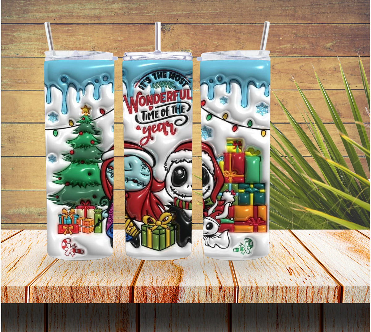 Nightmare Before Christmas Time of the Year 3D 20 ounce Stainless Steel Tumbler  *543
