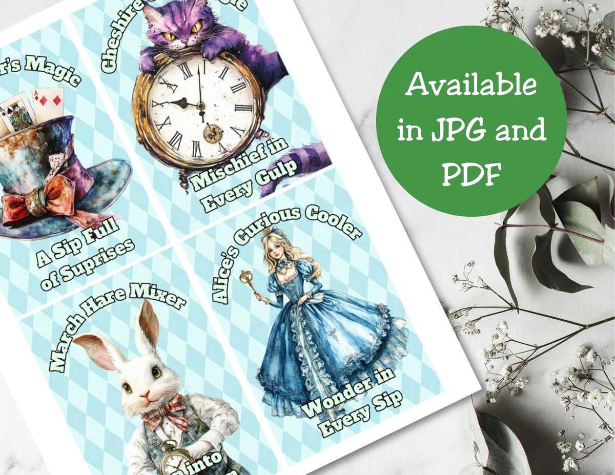 Vintage Alice in Wonderland Capri Sun Printable Label