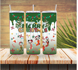 Mickey Christmas Stockings 20 ounce Stainless Steel Tumbler   *615