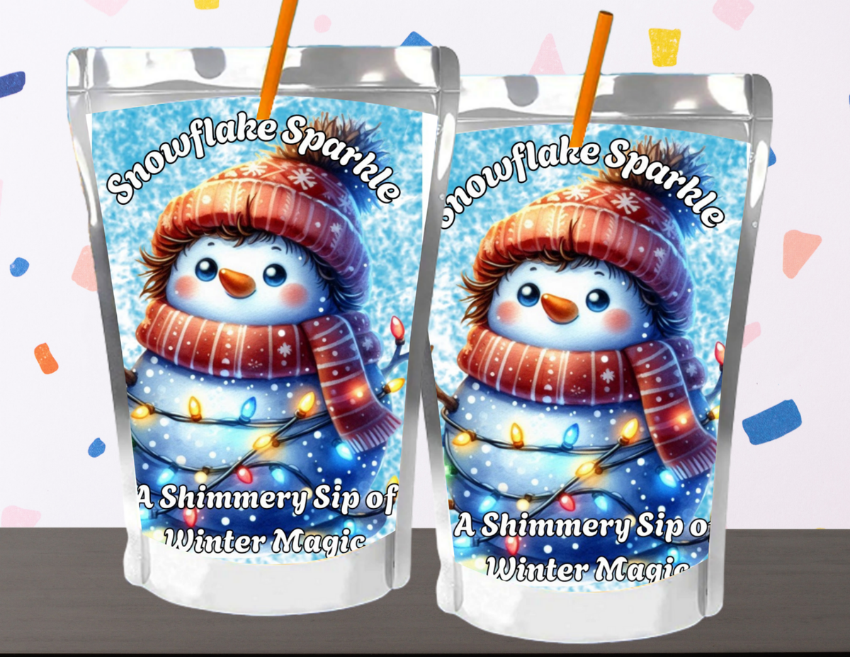 Snowflake Sparkle Capri Sun Label Printable
