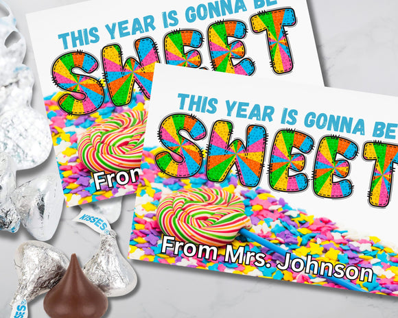 This Year is Gonna Be Sweet Back to School Candy Bag Topper Printable Canva Template