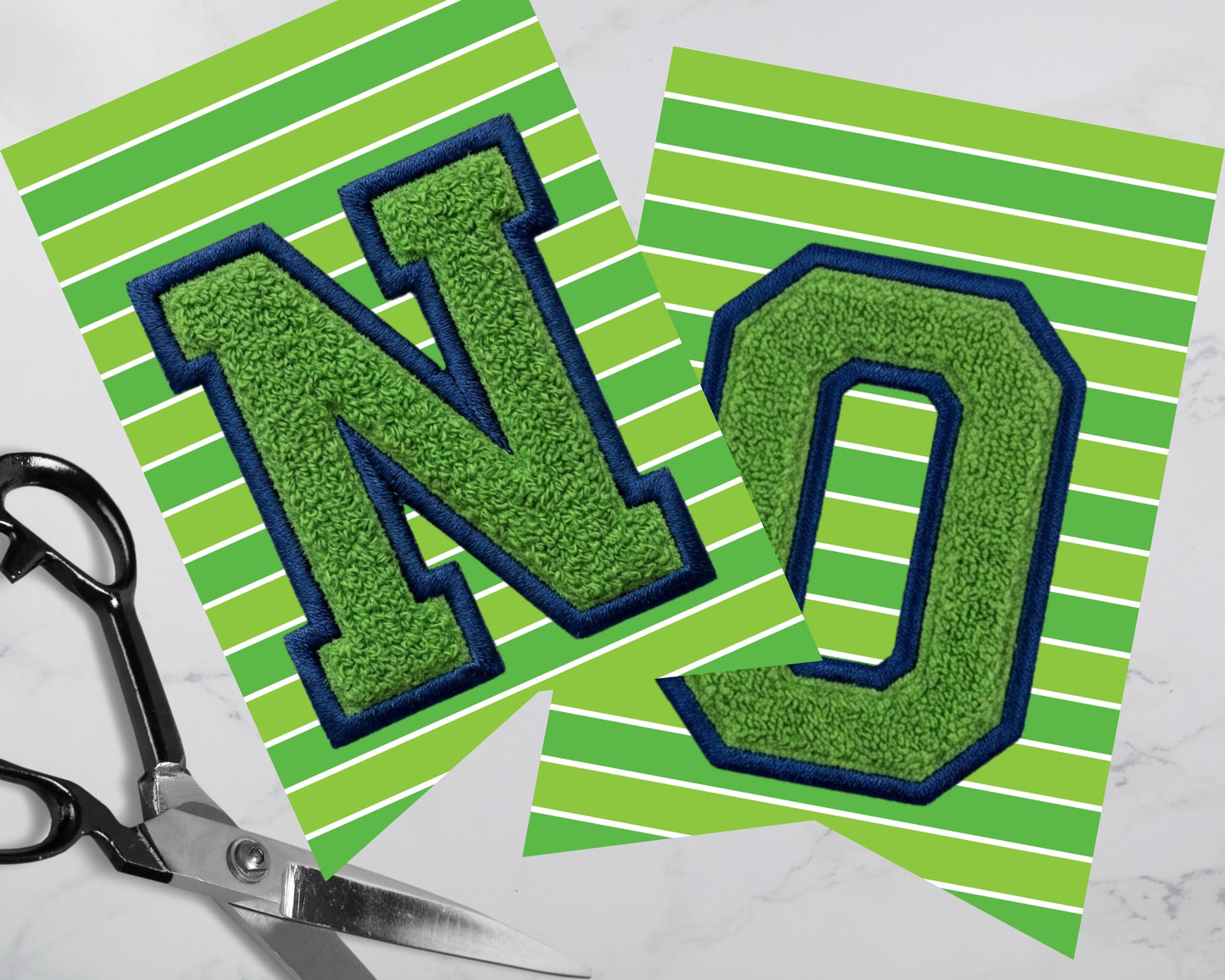 Lime Green and Blue Football Pennant Banner Printable