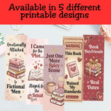 Valentine Smut Bookmarks – Printable Bookish Bookmark Set 2