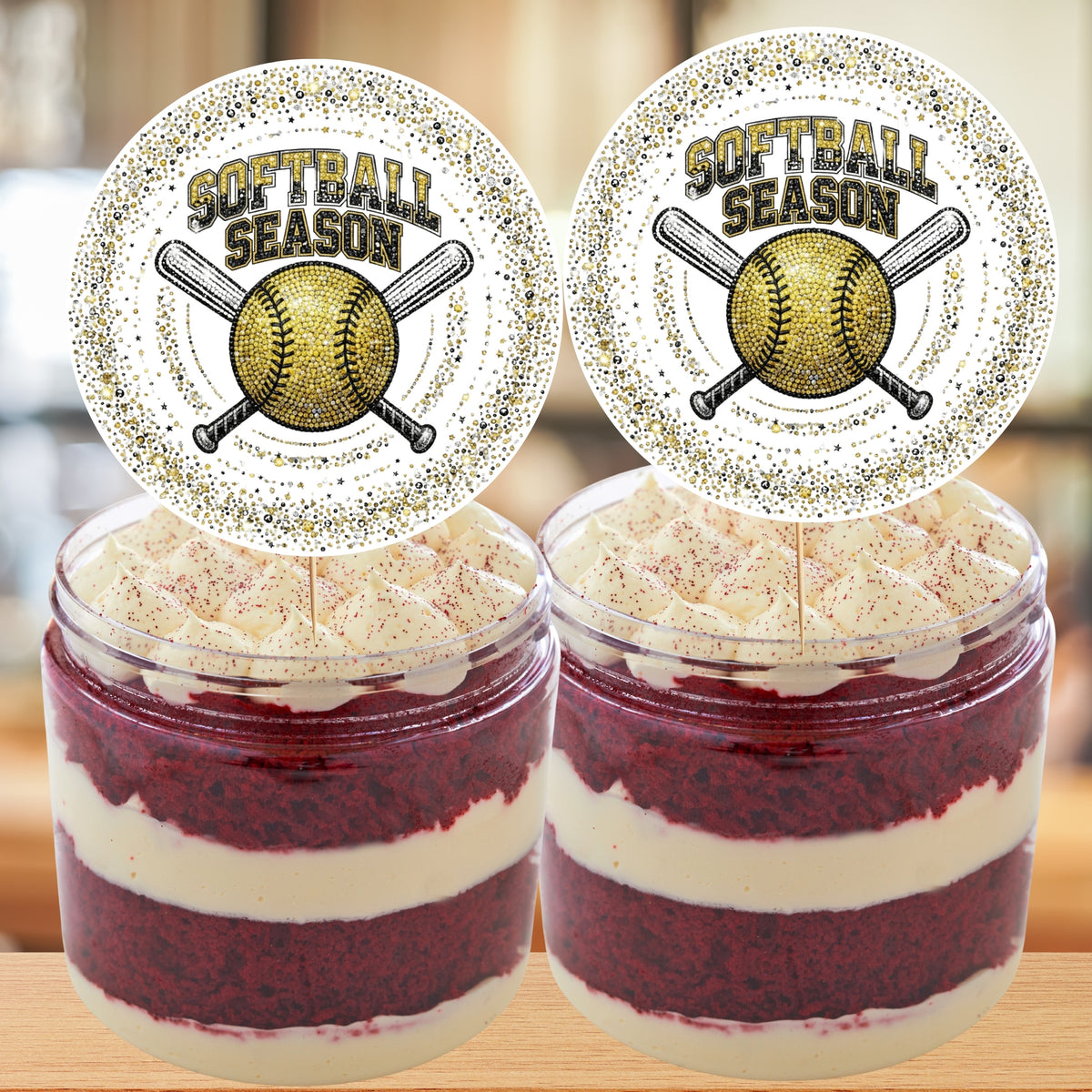 Softball Season Cupcake Toppers Printable