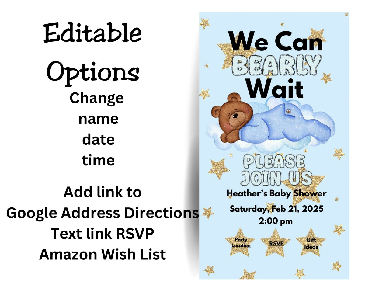 We Can Barely Wait Editable Digital Invitation