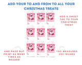 Pink Santa Christmas Printable Gift Tags