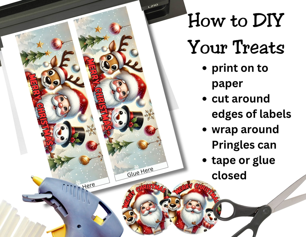 Santa Pringles Label Printables