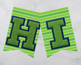 Lime Green and Blue Football Pennant Banner Printable