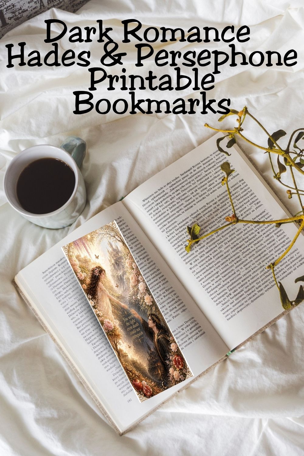 Hades and Persephone Printable Bookmark Set | Dark Romance Fantasy Bookmarks | Romantasy Reader Gift Digital Download