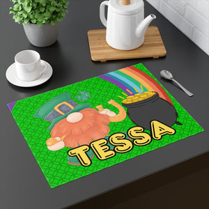 St Patricks Gnome Personalized Kitchen Placemat