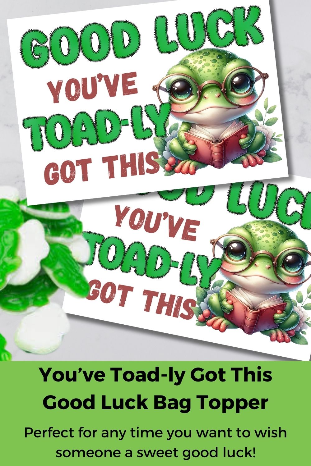 Youve Toad-ly Got This Good Luck Candy Bag Topper Printable