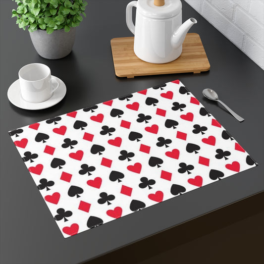 Red and Black Playing Card Suites Placemat