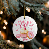 Sweet One Birthday Ornament, Personalized 1st Birthday Christmas Ornament, First Birthday Keepsake, Name and Year Ornament
