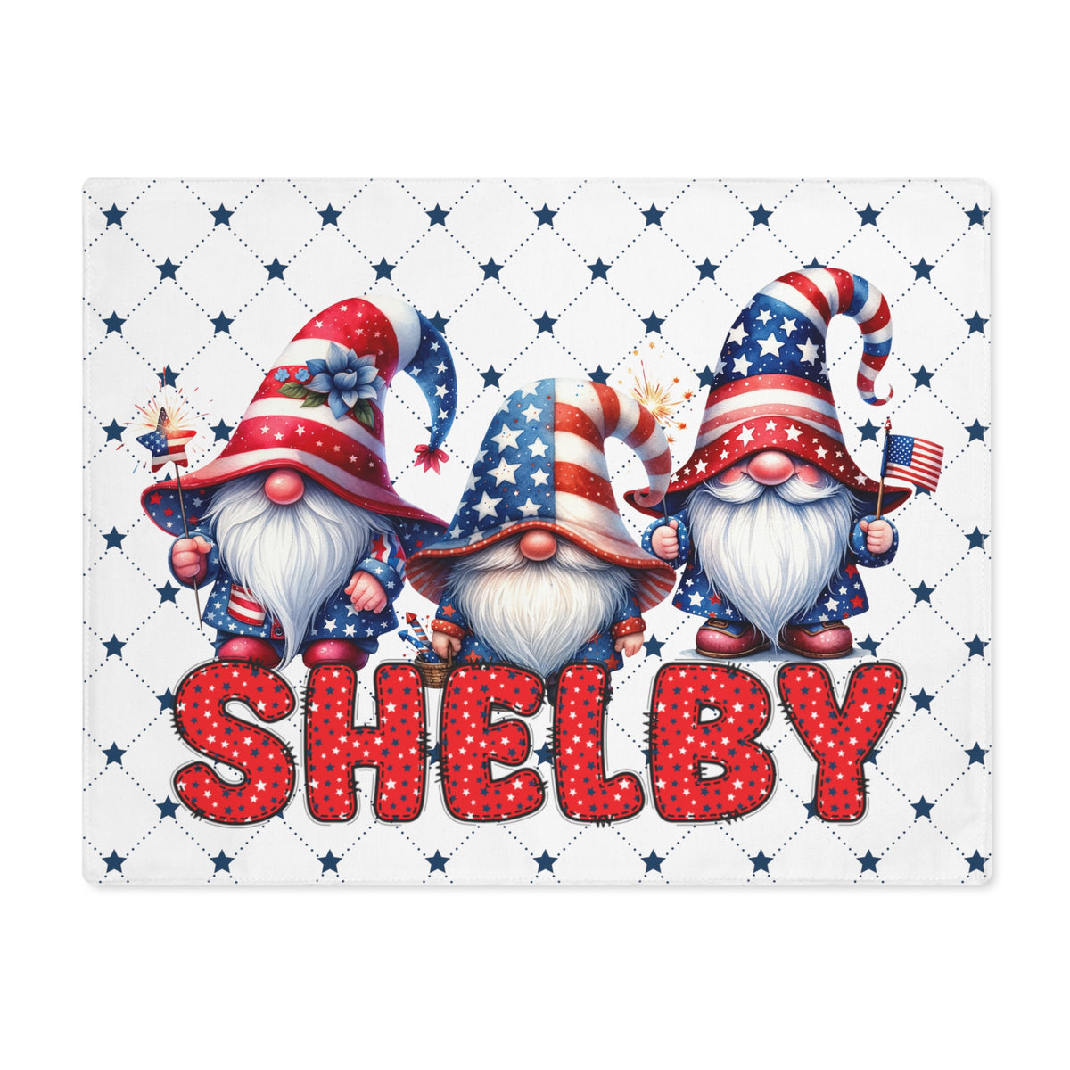 Patriotic Gnomes Custom placemat for 4th of July