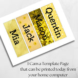 Colors Name Printable Bookmark Canva Template