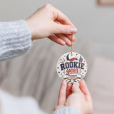 Personalized Rookie Year Baseball Ornament, First Birthday Baseball Ornament, Boys Sports Christmas Keepsake, Name Year Ornament