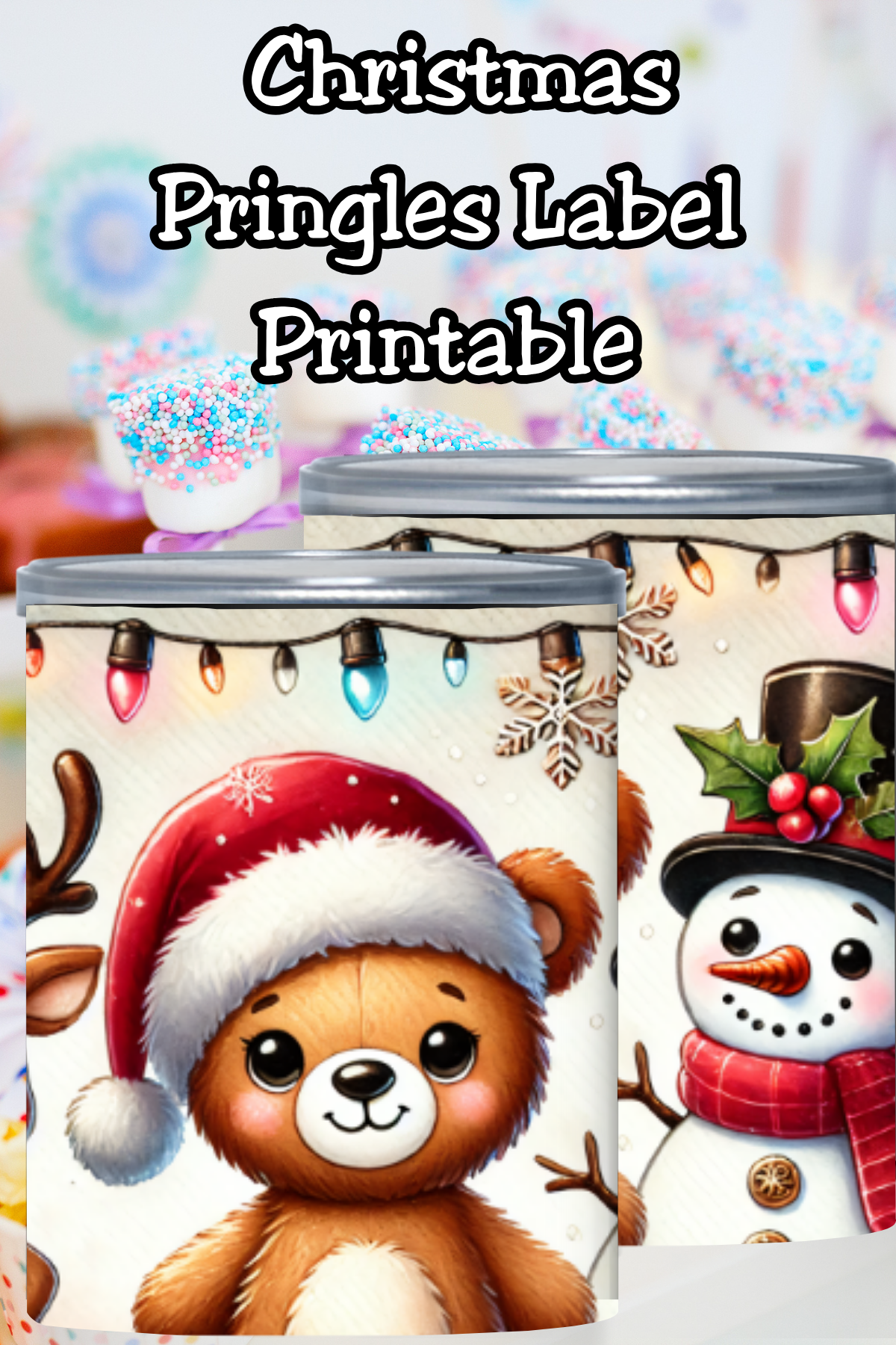 Santa Pringles Label Printables