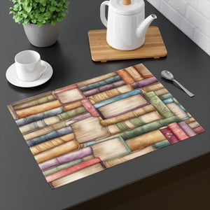 Watercolor Book Stack Book Lovers Table Placemat