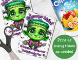 Frankenstein Capri Sun Label Printable – Monster Mash Party Drink Labels