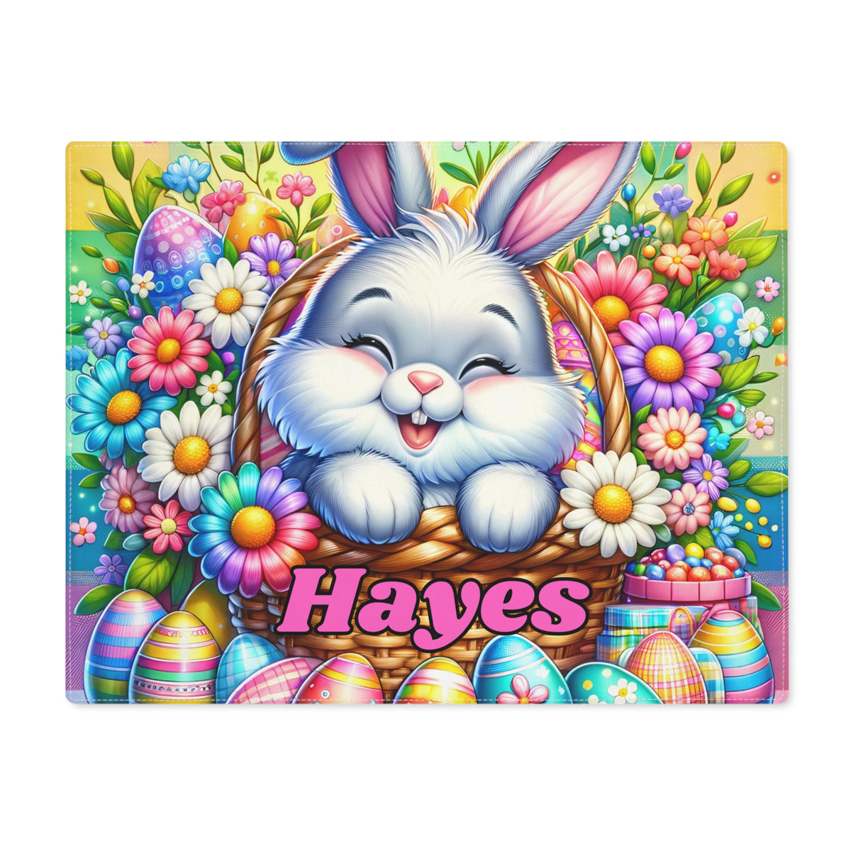 Easter Bunny Personalized Easter Placemat, 1pc, custom kids placemat, cute spring bunny dinning table decor kitchen decoration