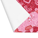 Valentine Red and Pink Glitter Hearts Placemat, 1pc