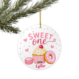 Sweet One Birthday Ornament, Personalized 1st Birthday Christmas Ornament, First Birthday Keepsake, Name and Year Ornament