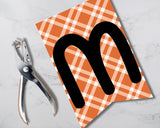 Fall Orange Plaid Pennant Banner P