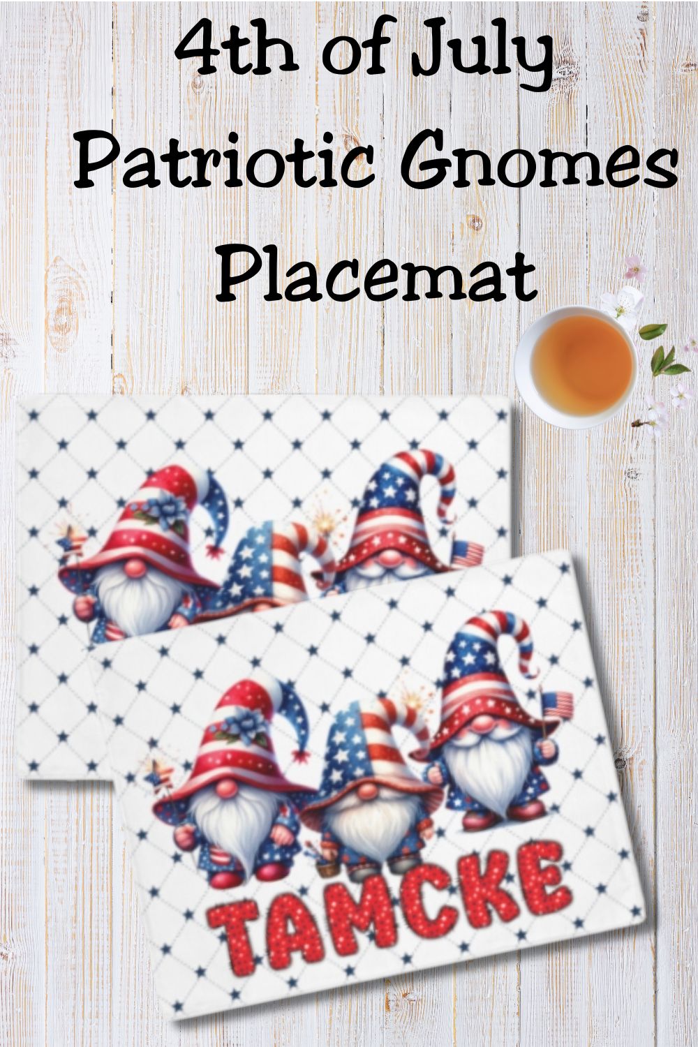 Patriotic Gnomes Custom placemat for 4th of July