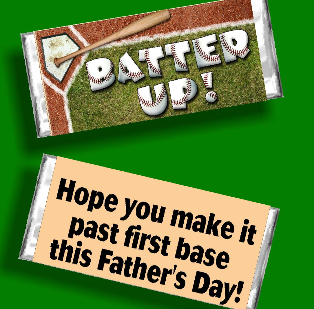 Fathers Day Baseball First Base Candy Bar Wrapper Printable