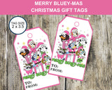 Bluey Christmas Tree Gift Tags Printable