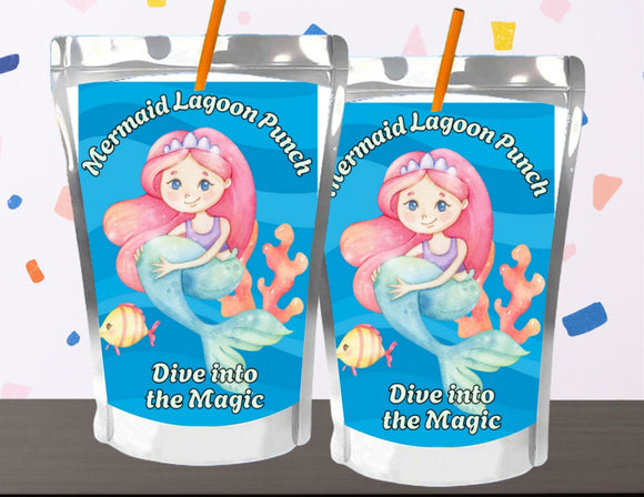 Mermaid Lagoon Punch Capri Sun Label Printable