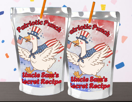 Patriotic Punch Capri Sun Labels Printable