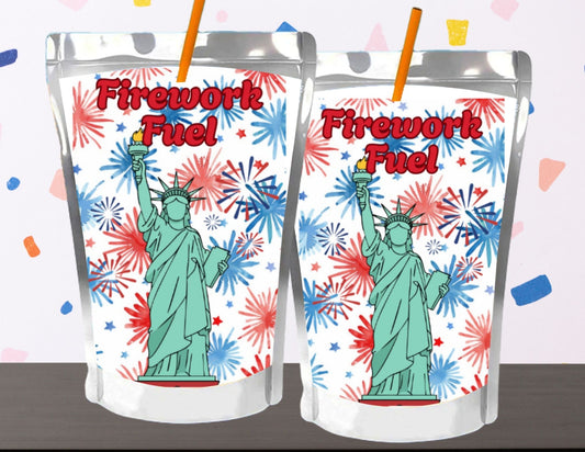 Statue of Liberty and Firework Watch Party Candy Labels Printable