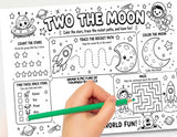 Two The Moon Birthday Activity Placemat Printable