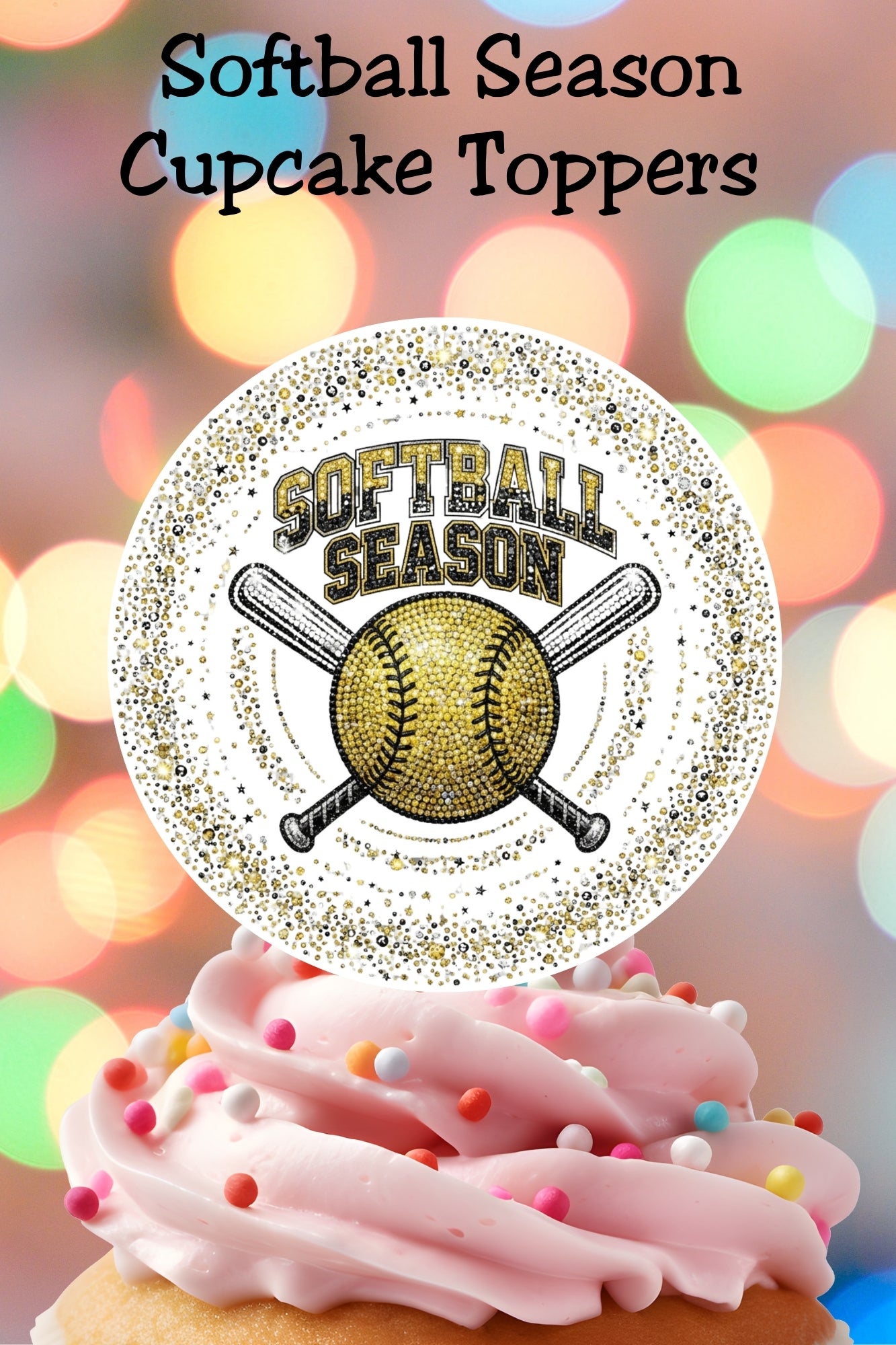 Softball Season Cupcake Toppers Printable