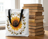 Inspirational Sunflower Tote Bag, Positive Affirmation Butterfly Bag, Motivational Quote Book Bag, Trendy Clipart Floral Tote