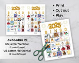 2025 Bingo Game Printable, New Years Eve Party Game, Year in Review Bingo