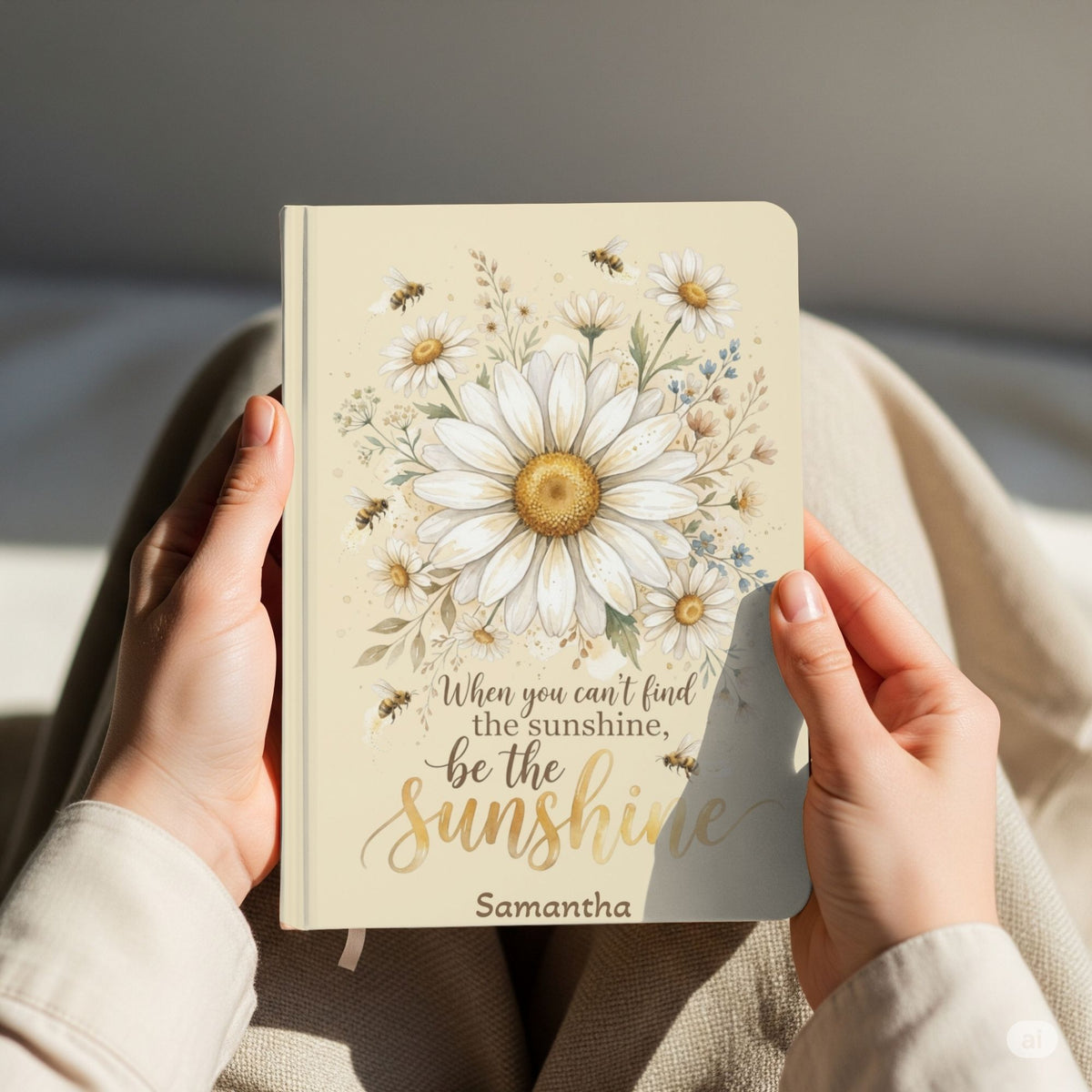 When You Cant Be The Sunshine Personalized Daisy Bee Journal