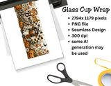 Boo Brew Bandit Ghost Raccoon Glass Cup and Cup Wrap
