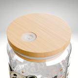 Boo Brew Bandit Ghost Raccoon Glass Cup and Cup Wrap
