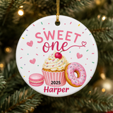 Sweet One Birthday Ornament, Personalized 1st Birthday Christmas Ornament, First Birthday Keepsake, Name and Year Ornament