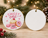 Sweet One Birthday Ornament, Personalized 1st Birthday Christmas Ornament, First Birthday Keepsake, Name and Year Ornament