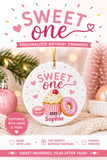 Sweet One Birthday Ornament, Personalized 1st Birthday Christmas Ornament, First Birthday Keepsake, Name and Year Ornament