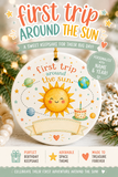 First Trip Around the Sun Ornament, Personalized First Birthday Ornament, Baby First Christmas Keepsake, Name and Year Ornament