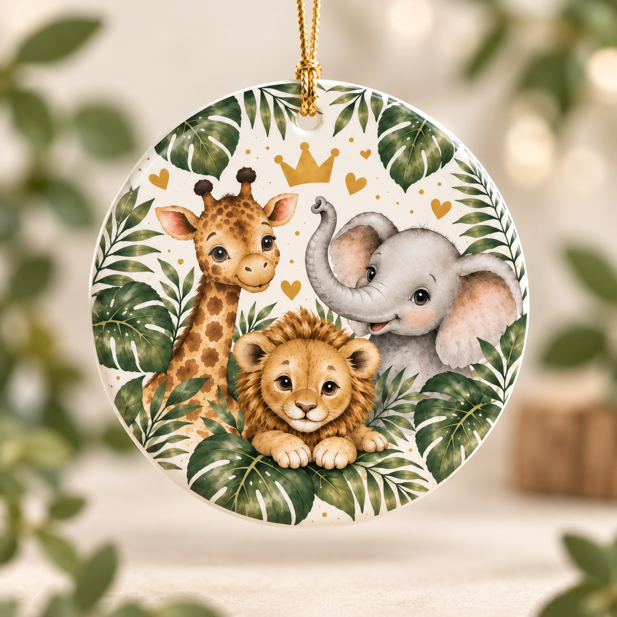 Wild One Personalized Ornament, Safari 1st Birthday Ornament, First Birthday Keepsake, Jungle Birthday Gift, Custom Name Ornament