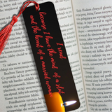 I Read because I have the Mind of a Slut bookmark with tassel