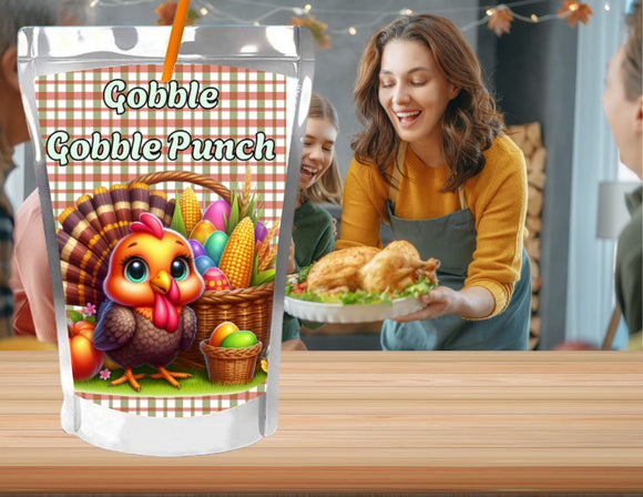Gobble Gobble Punch Thanksgiving Capri Sun Label Printable